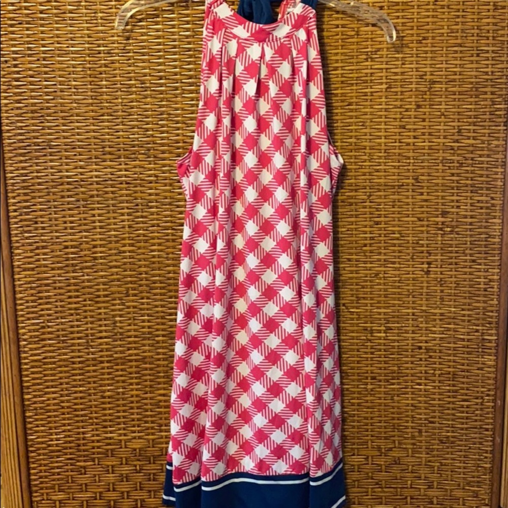 Mud Pie NWT poly/spandex plaid halter dress size M